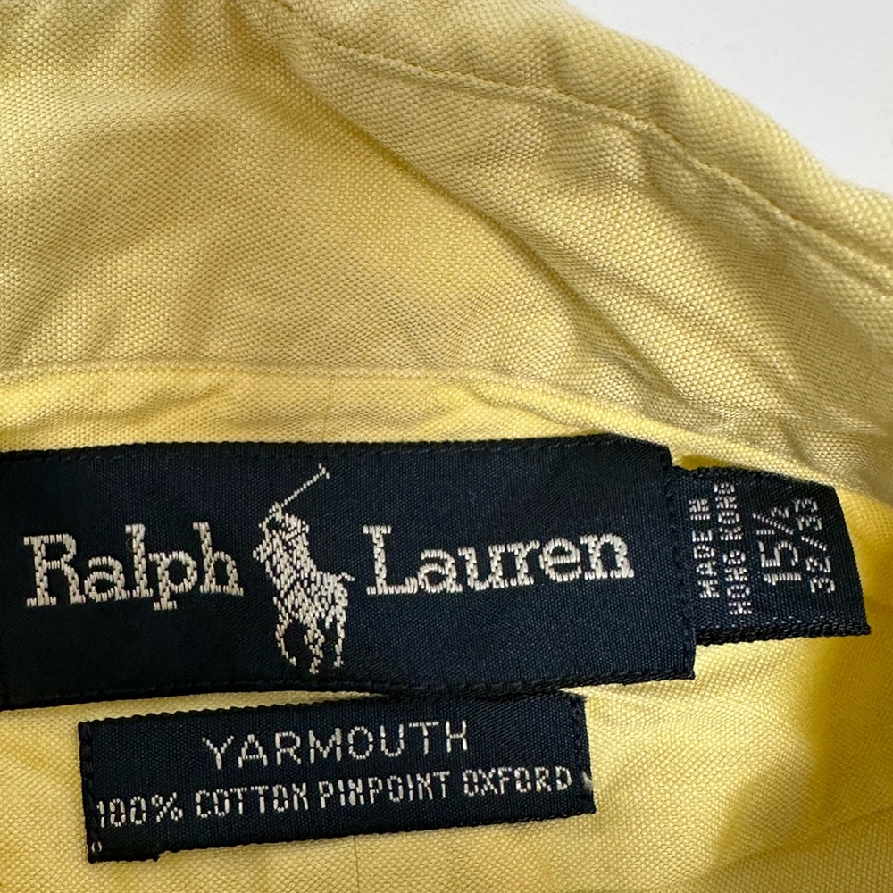 Polo Ralph Lauren Mens Sz 15.5 32/33 Oxford Shirt Yellow Yarmouth R5 - Picture 4 of 4